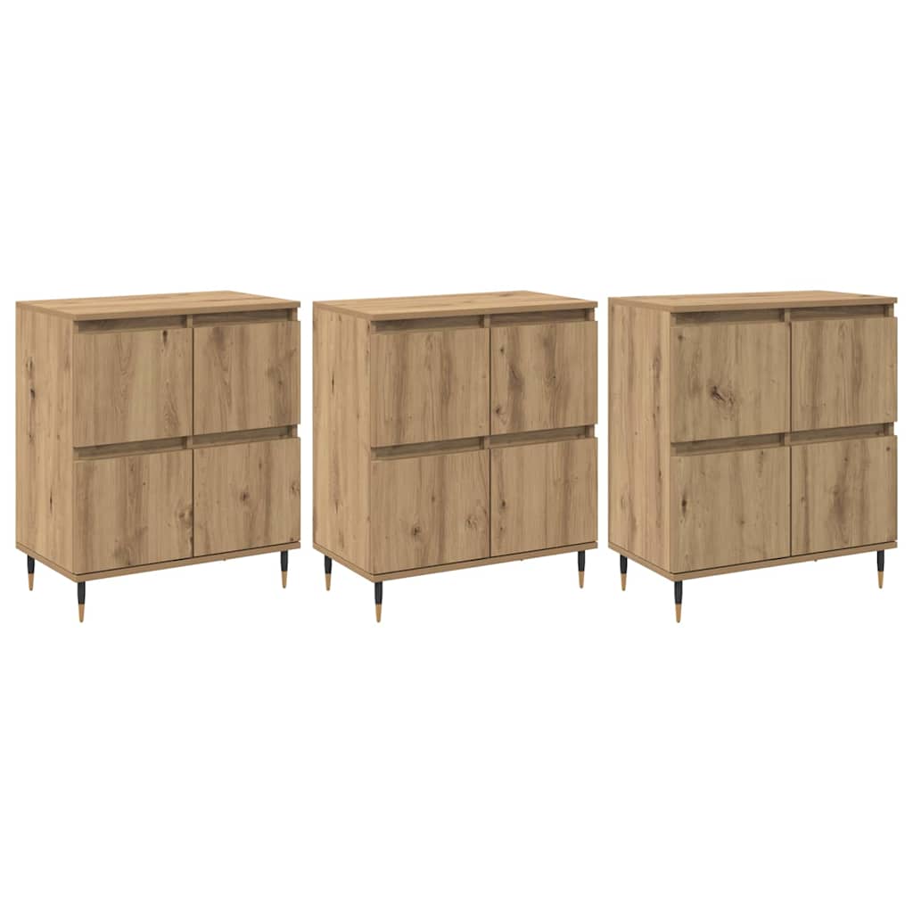 Sideboards 3 pcs Artisan oak 180 x 35 x 70 cm Engineered wood