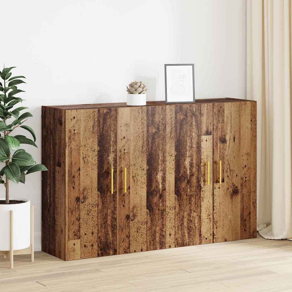Wall Mounted Cabinets 2 pcs Old wood 69.5 x 34 x 90 cm