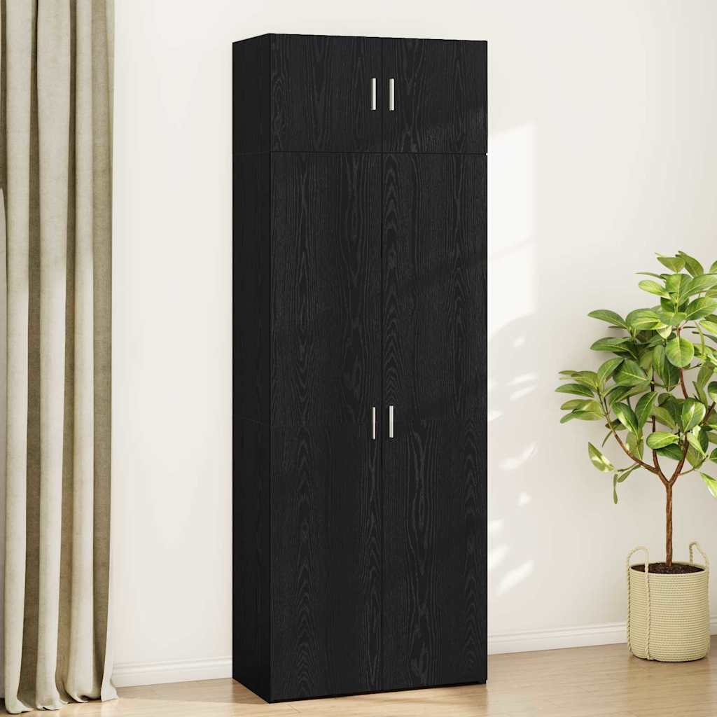 Storage Cabinet Black oak 80 x 41 x 225 cm Engineered wood