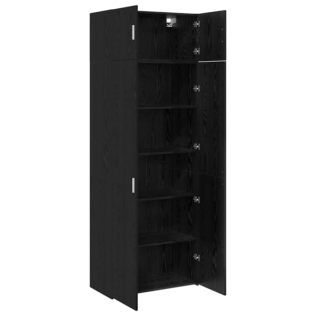 Storage Cabinet Black oak 80 x 41 x 225 cm Engineered wood
