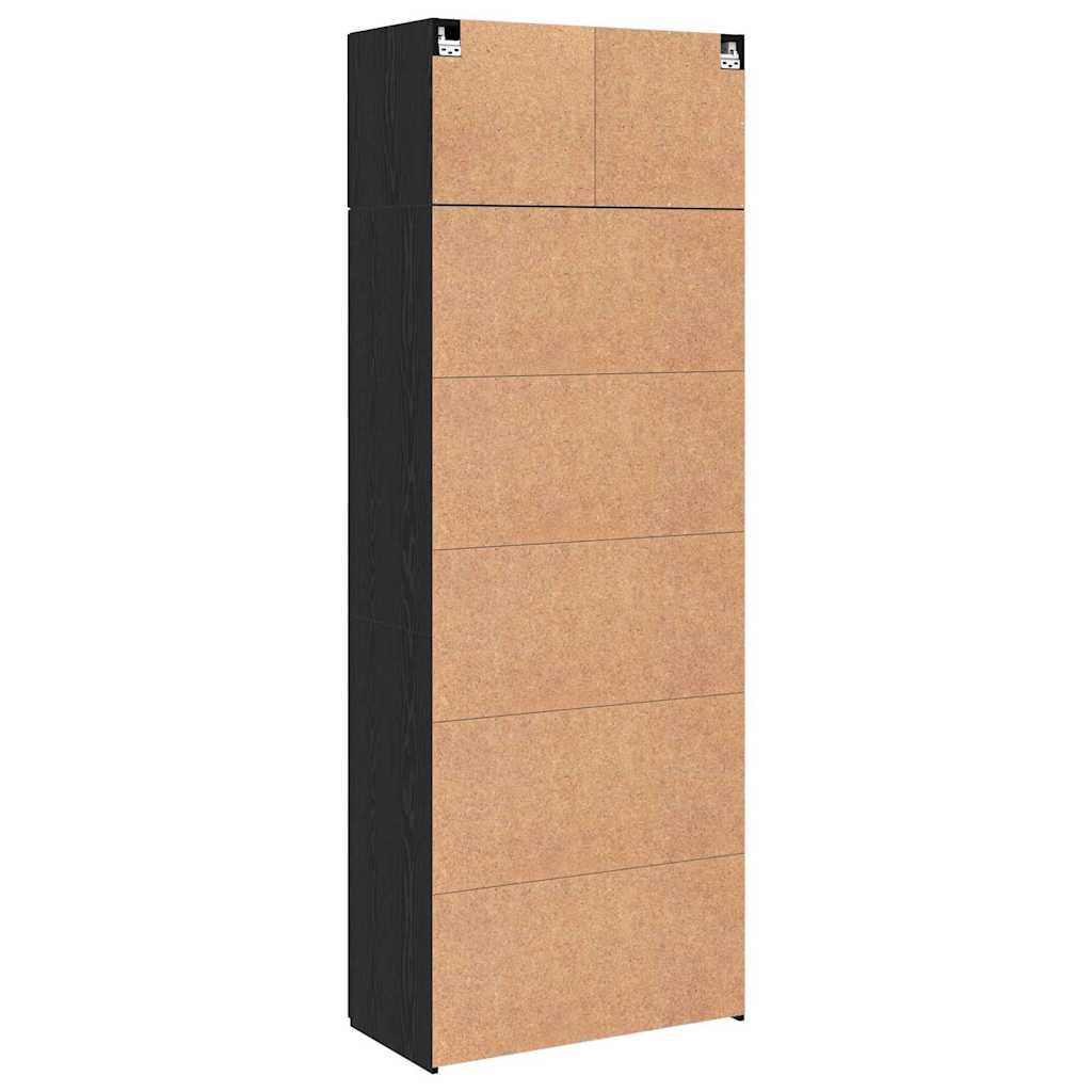 Storage Cabinet Black oak 80 x 41 x 225 cm Engineered wood