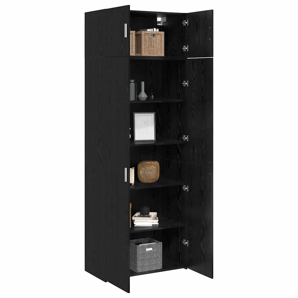 Storage Cabinet Black oak 80 x 41 x 225 cm Engineered wood