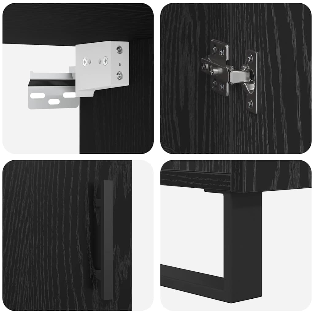 Highboard Black oak 69.5 x 34 x 180 cm Engineered wood