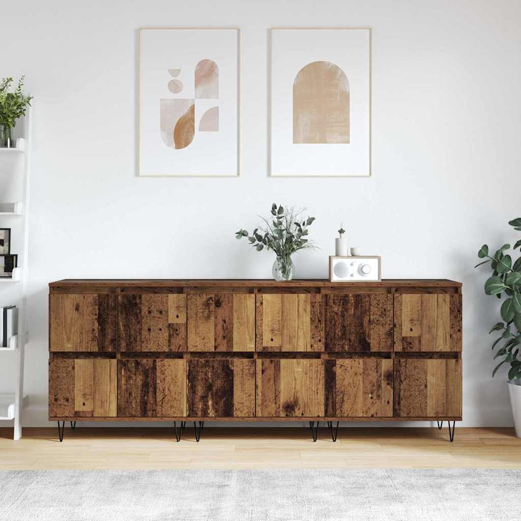 Sideboards 3 pcs Old wood 180 x 35 x 70 cm Engineered wood