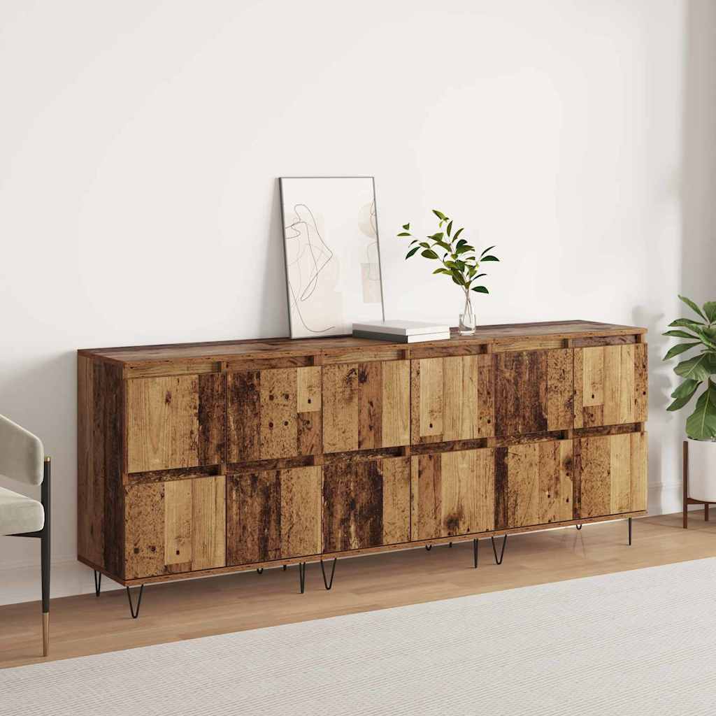 Sideboards 3 pcs Old wood 180 x 35 x 70 cm Engineered wood