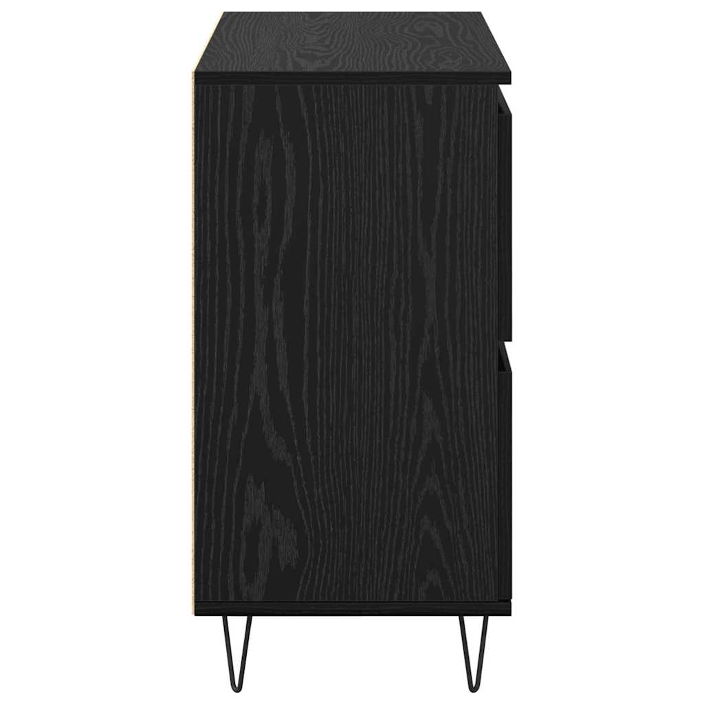 Sideboards 3 pcs Black oak 180 x 35 x 70 cm Engineered wood