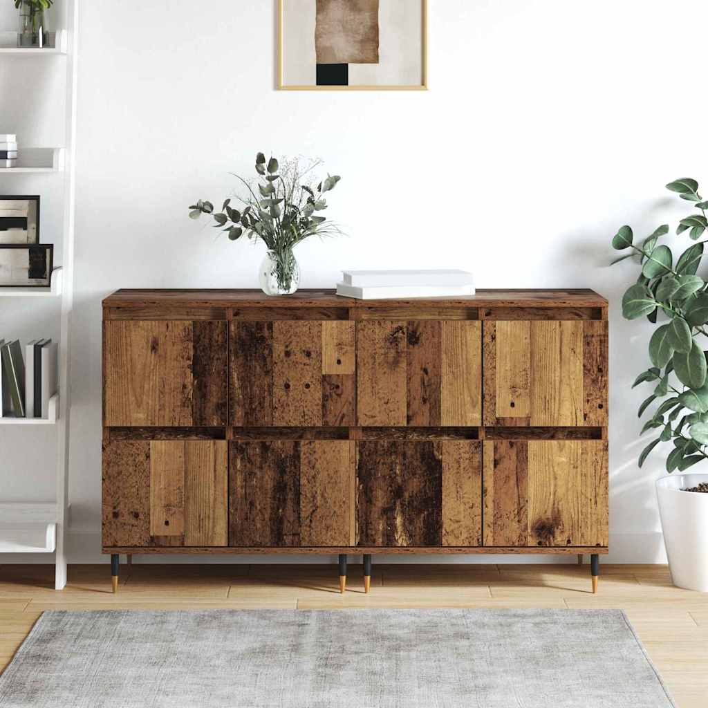 Sideboards 2 pcs Old wood 120 x 35 x 70 cm Engineered wood