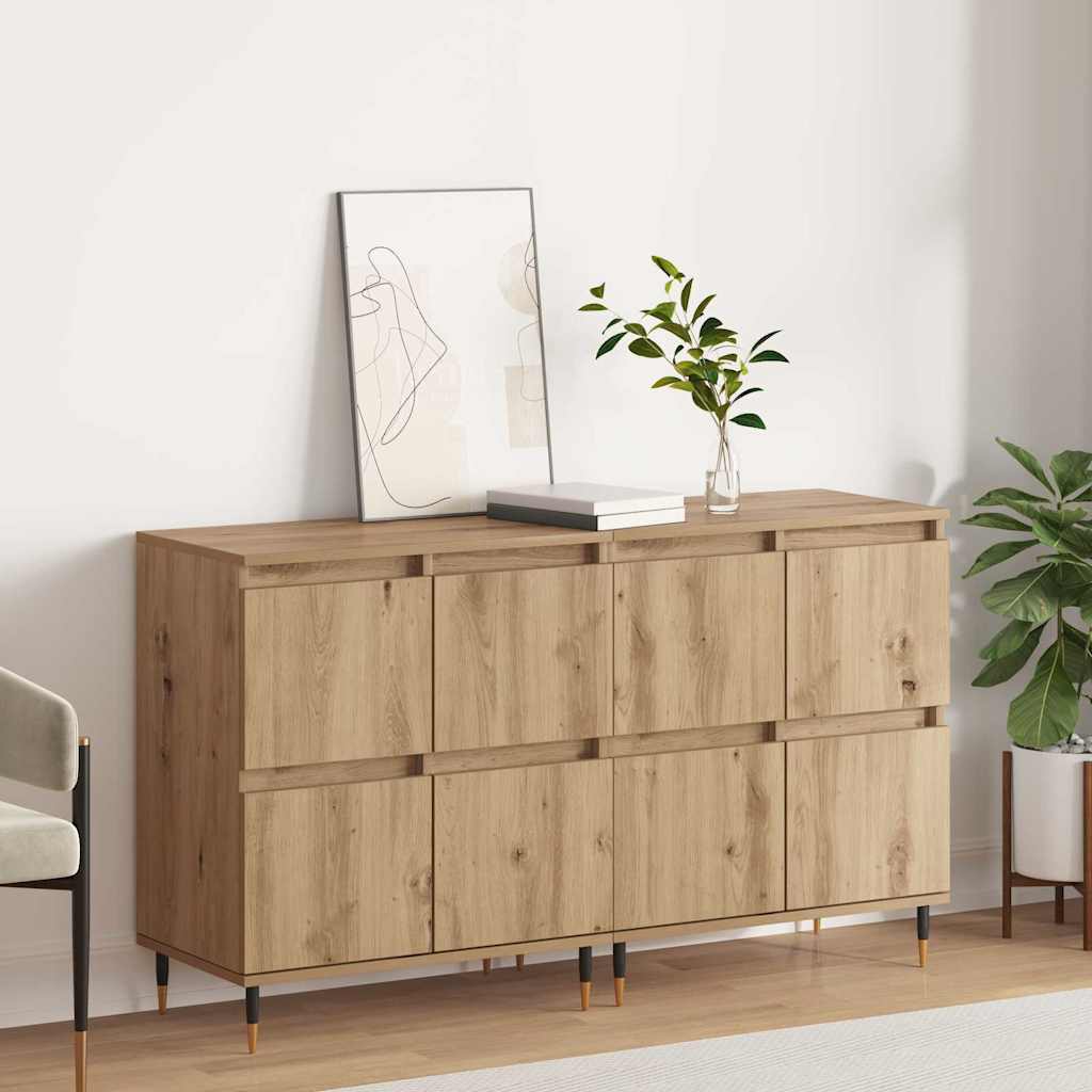 Sideboards 2 pcs Artisan oak 120 x 35 x 70 cm Engineered wood