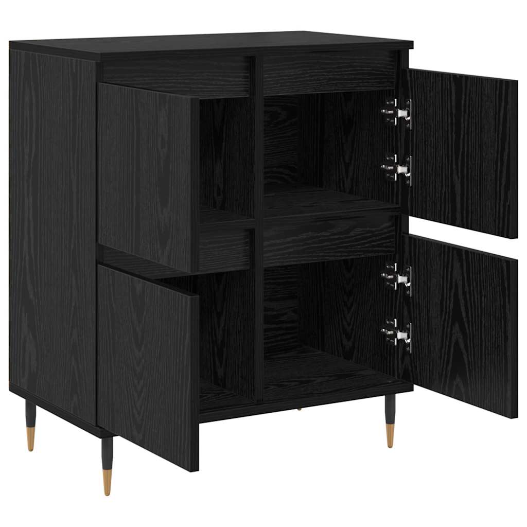Sideboards 2 pcs Black oak 120 x 35 x 70 cm Engineered wood