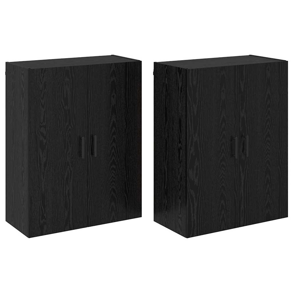 Wall Mounted Cabinets 2 pcs Black oak 69.5 x 34 x 90 cm