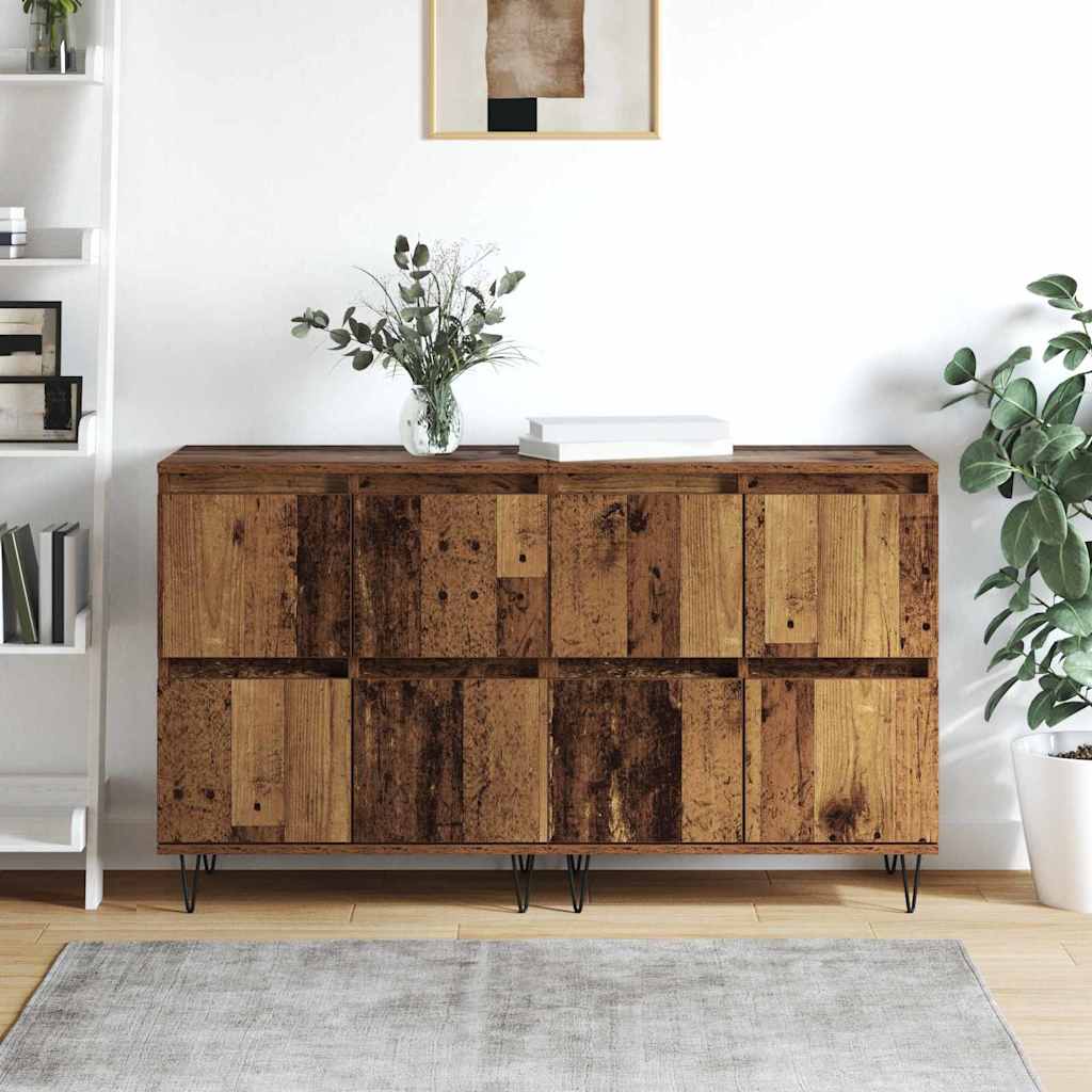 Sideboards 2 pcs Old wood 120 x 35 x 70 cm Engineered wood