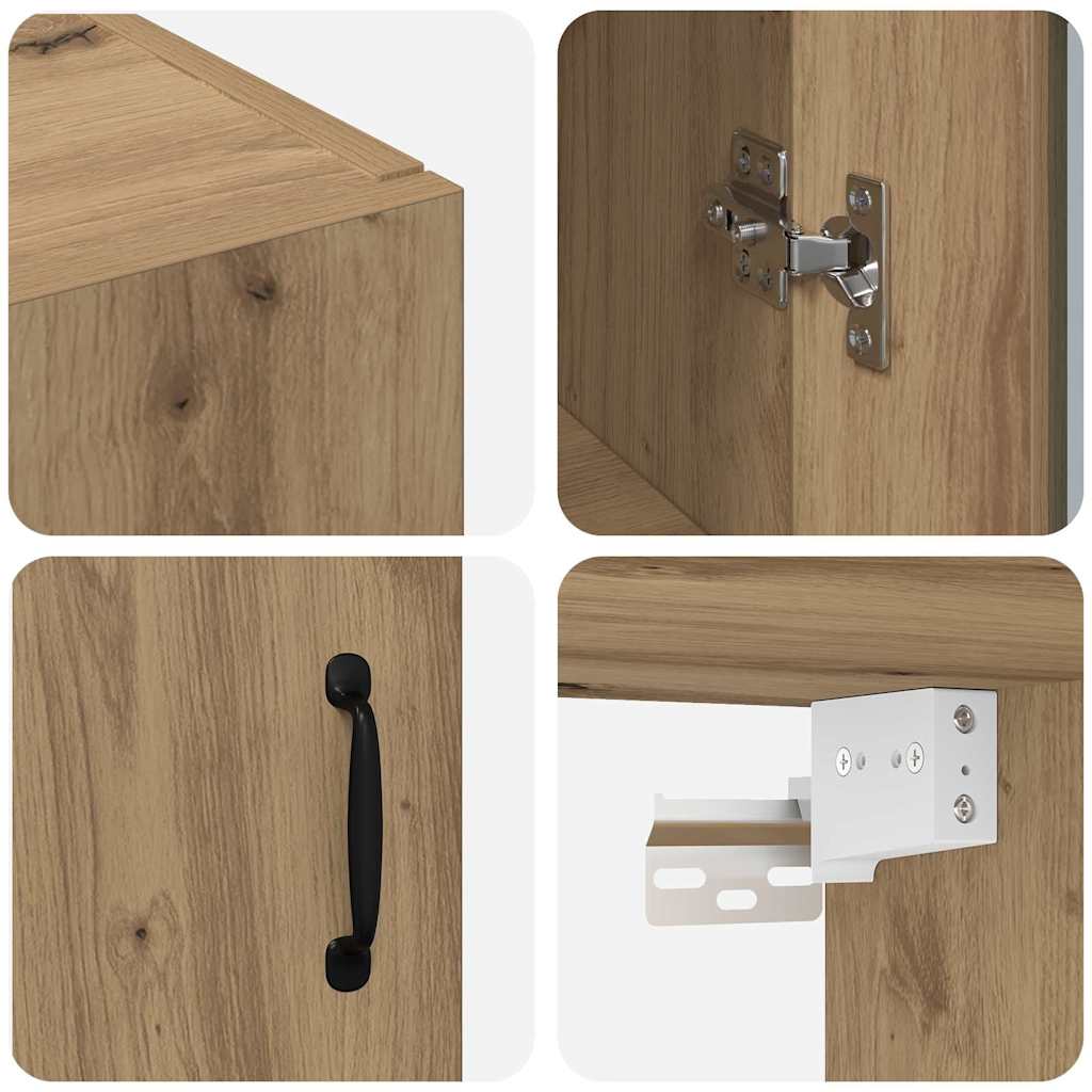 Wall Mounted Cabinets 2 pcs Artisan oak 69.5 x 34 x 90 cm
