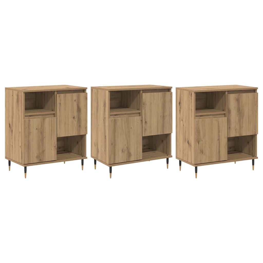 Sideboards 3 pcs Artisan oak 180 x 35 x 70 cm Engineered wood