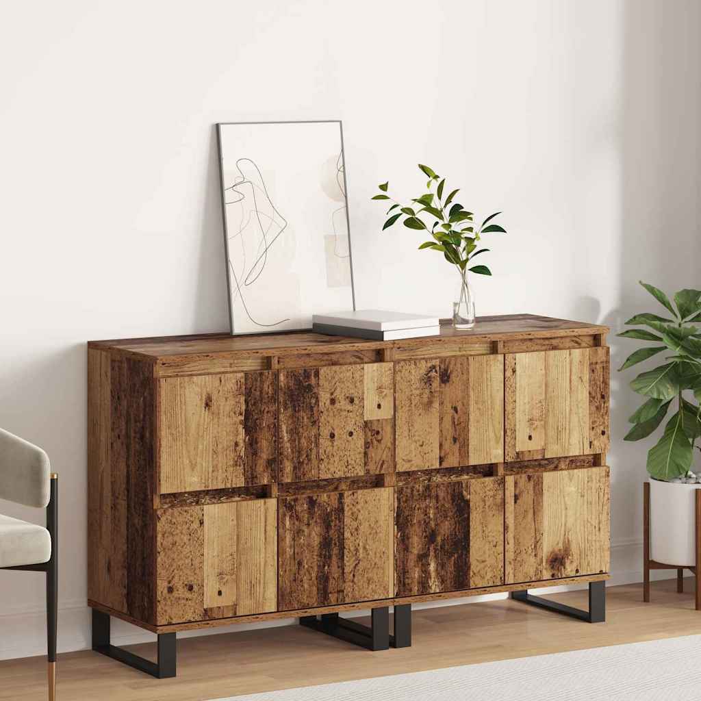 Sideboards 2 pcs Old wood 120 x 35 x 70 cm Engineered wood
