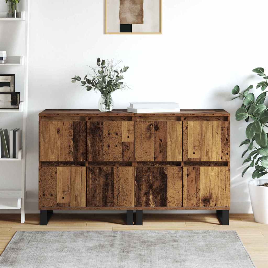 Sideboards 2 pcs Old wood 120 x 35 x 70 cm Engineered wood