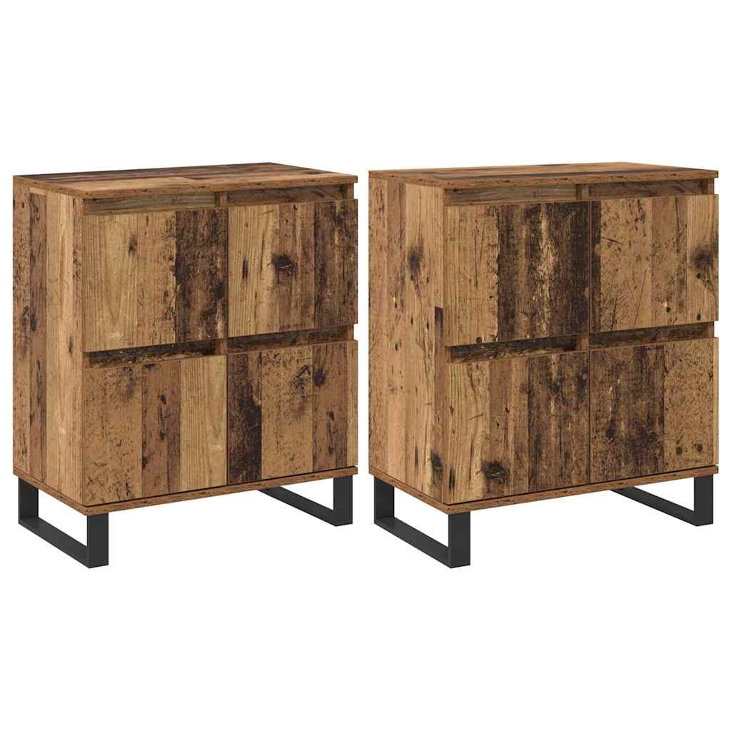 Sideboards 2 pcs Old wood 120 x 35 x 70 cm Engineered wood