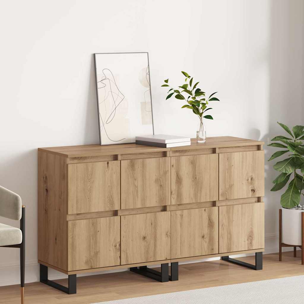 Sideboards 2 pcs Artisan oak 120 x 35 x 70 cm Engineered wood