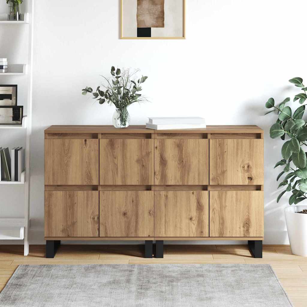 Sideboards 2 pcs Artisan oak 120 x 35 x 70 cm Engineered wood
