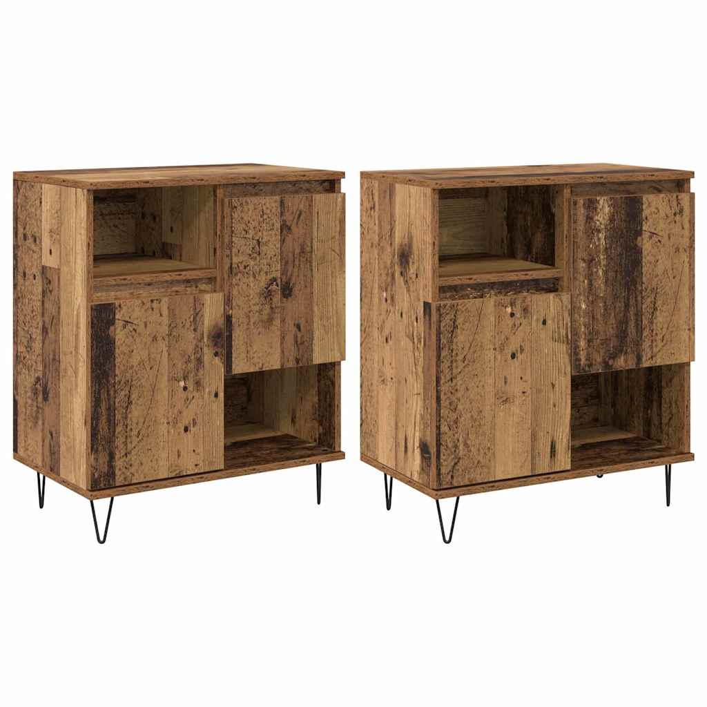 Sideboards 2 pcs Old wood 120 x 35 x 70 cm Engineered wood