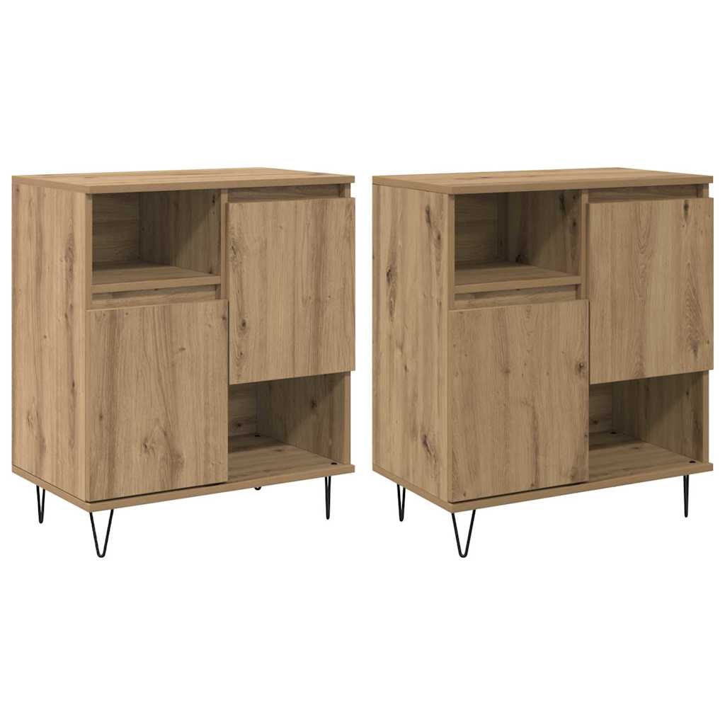 Sideboards 2 pcs Artisan oak 120 x 35 x 70 cm Engineered wood