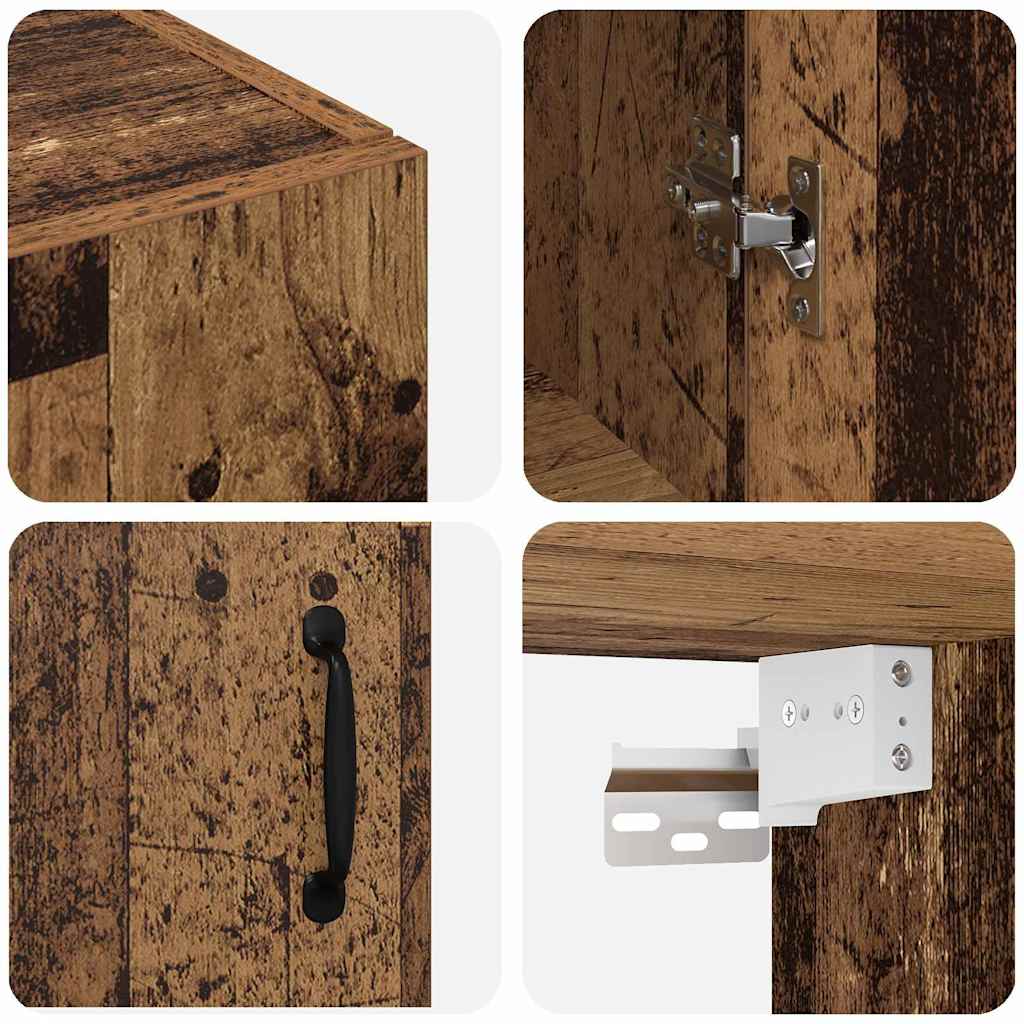 Wall Mounted Cabinets 2 pcs Old wood 69.5 x 34 x 90 cm