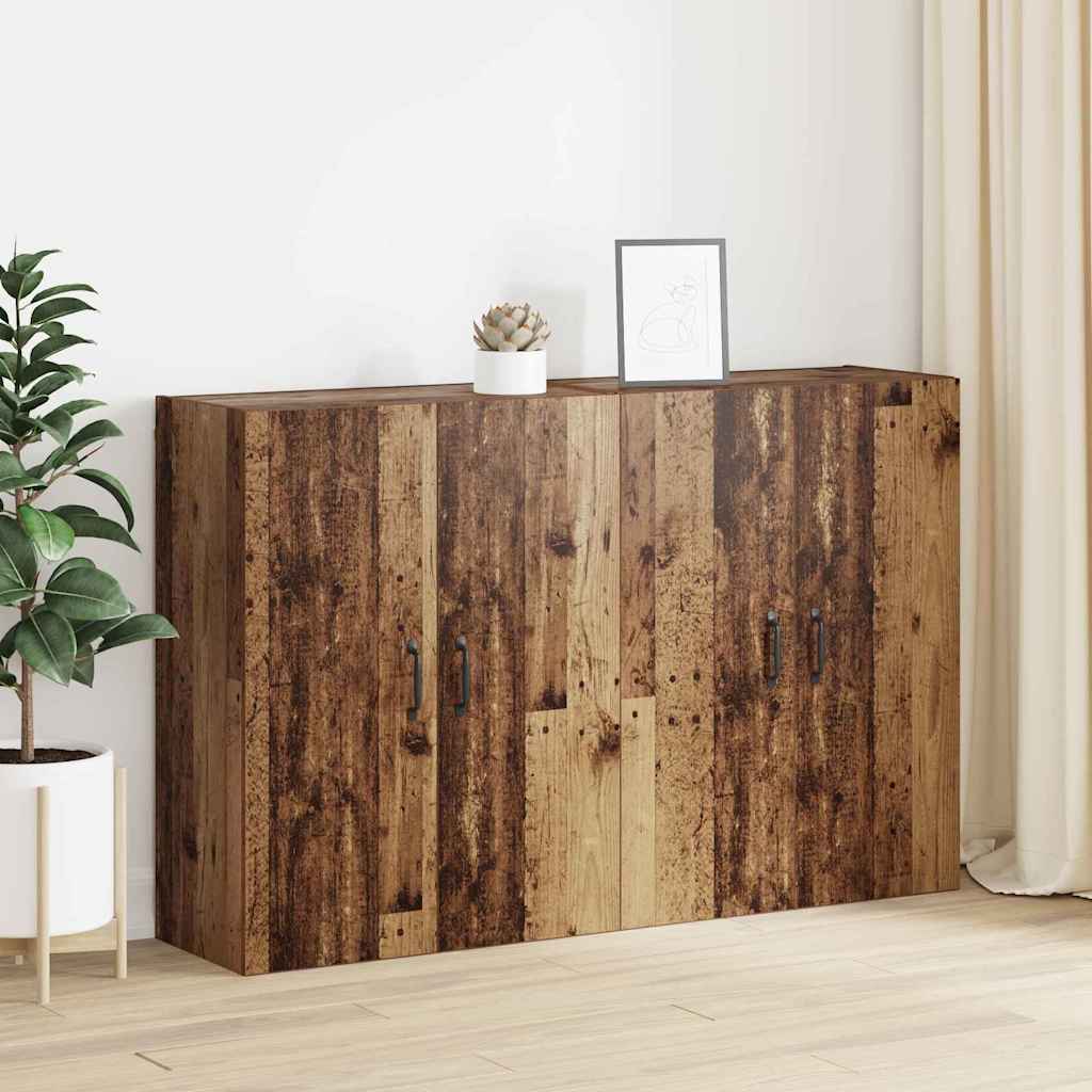 Wall Mounted Cabinets 2 pcs Old wood 69.5 x 34 x 90 cm