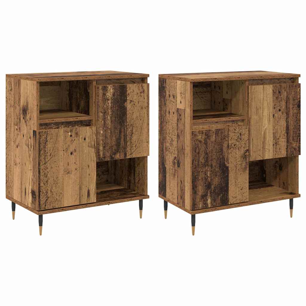 Sideboards 2 pcs Old wood 120 x 35 x 70 cm Engineered wood