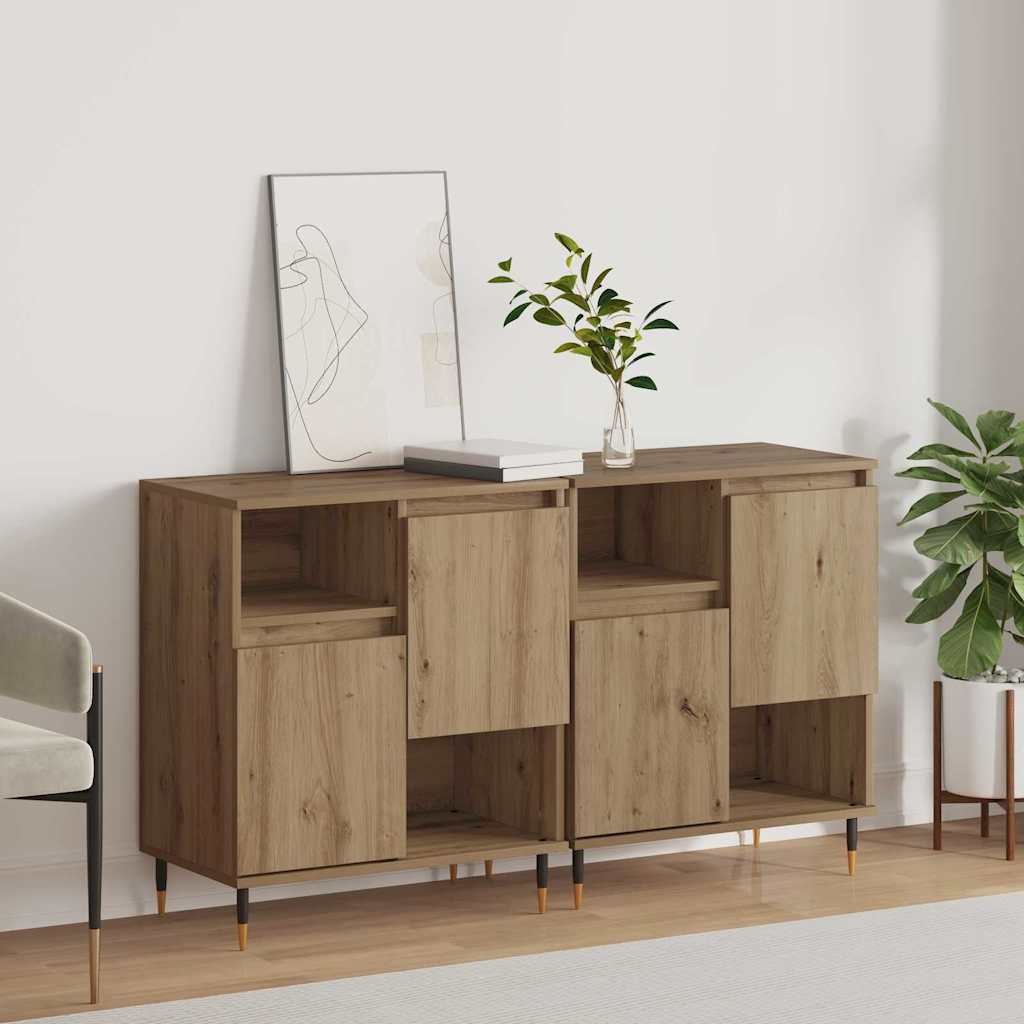 Sideboards 2 pcs Artisan oak 120 x 35 x 70 cm Engineered wood
