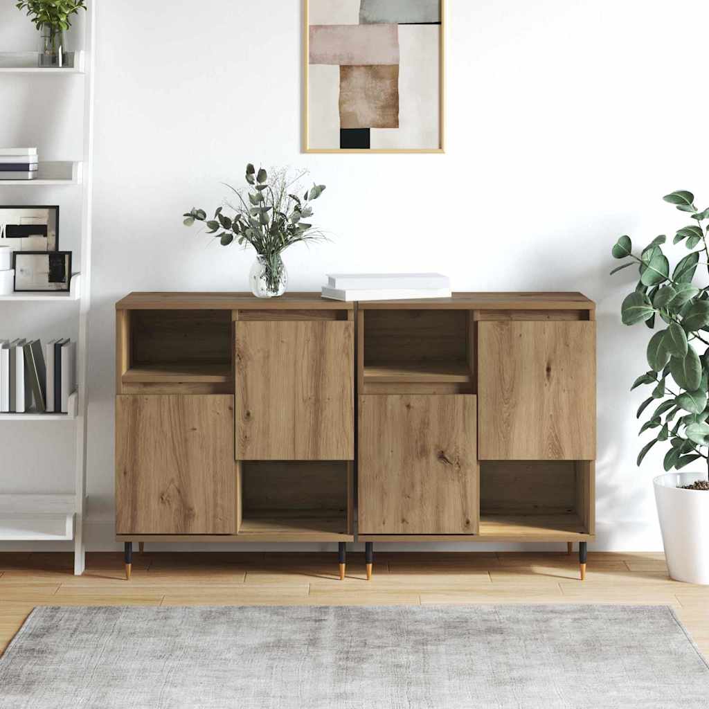 Sideboards 2 pcs Artisan oak 120 x 35 x 70 cm Engineered wood