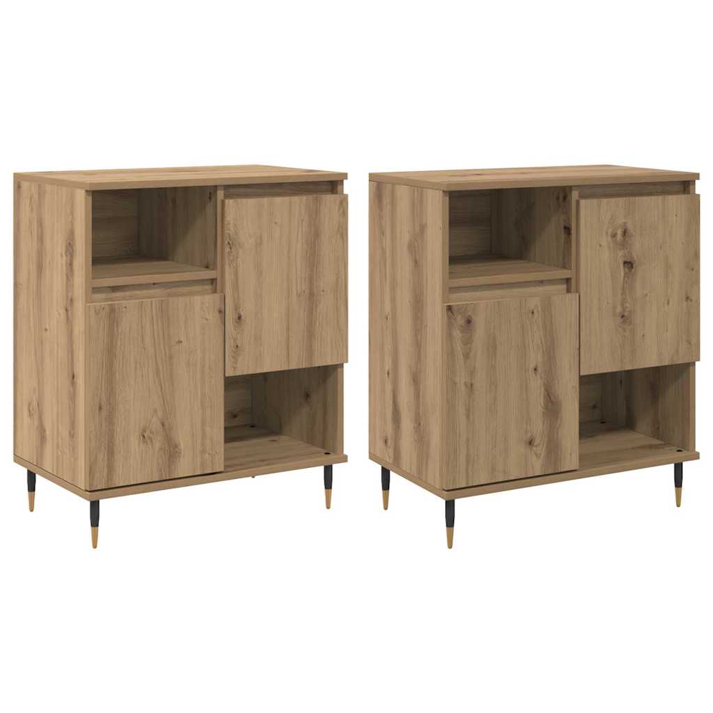 Sideboards 2 pcs Artisan oak 120 x 35 x 70 cm Engineered wood