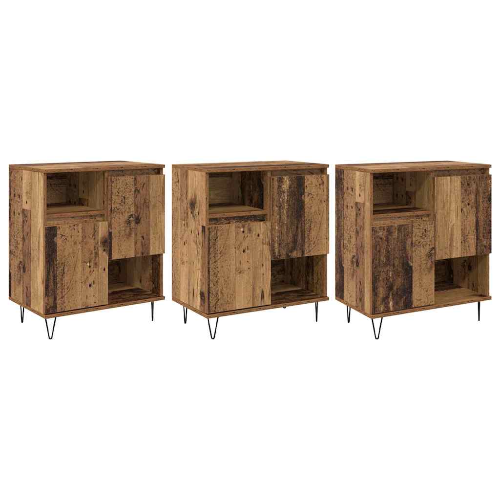 Sideboards 3 pcs Old wood 180 x 35 x 70 cm Engineered wood