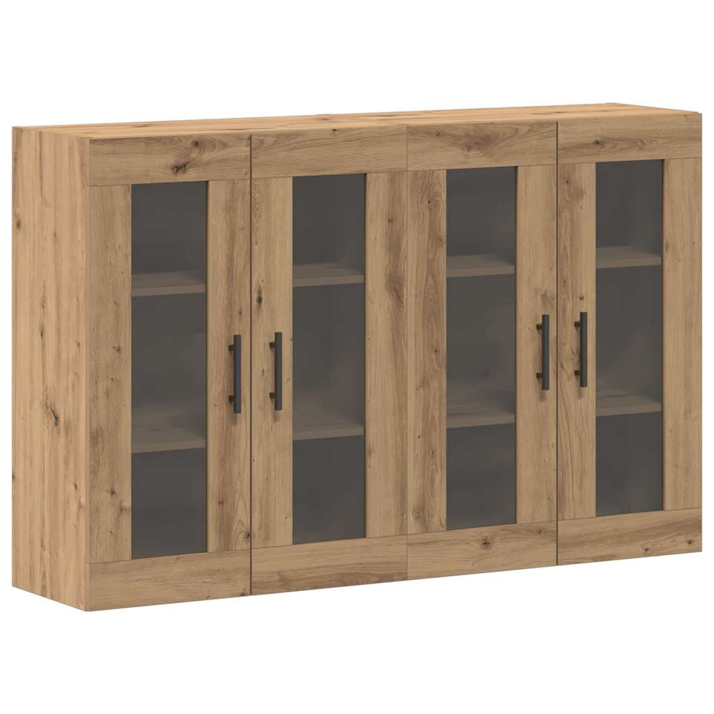 Wall Mounted Cabinets 2 pcs Artisan oak and Black