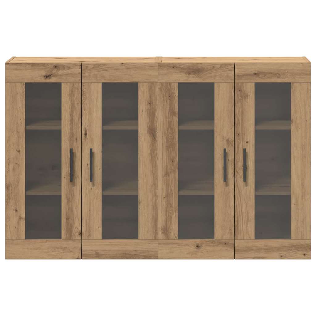 Wall Mounted Cabinets 2 pcs Artisan oak and Black