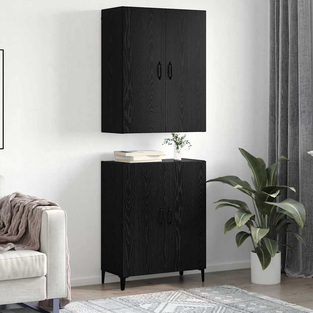 Highboard Black oak 69.5 x 34 x 180 cm Engineered wood