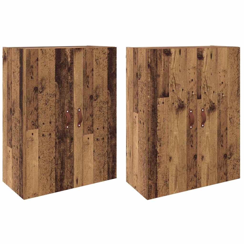 Wall Mounted Cabinets 2 pcs Old wood 69.5 x 34 x 90 cm