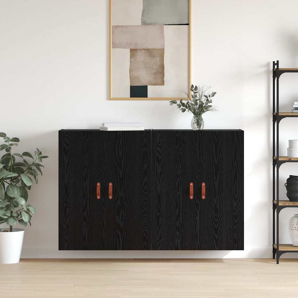 Wall Mounted Cabinets 2 pcs Black oak 69.5 x 34 x 90 cm