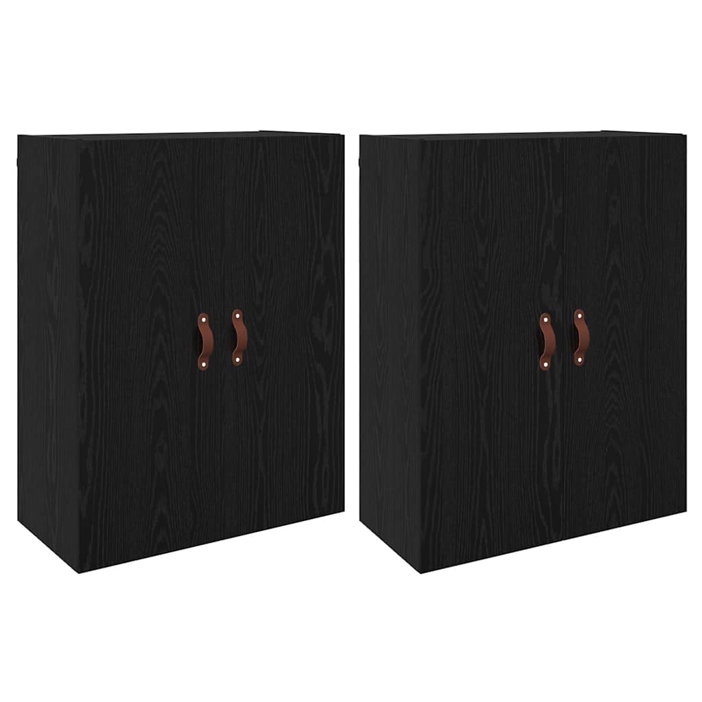 Wall Mounted Cabinets 2 pcs Black oak 69.5 x 34 x 90 cm