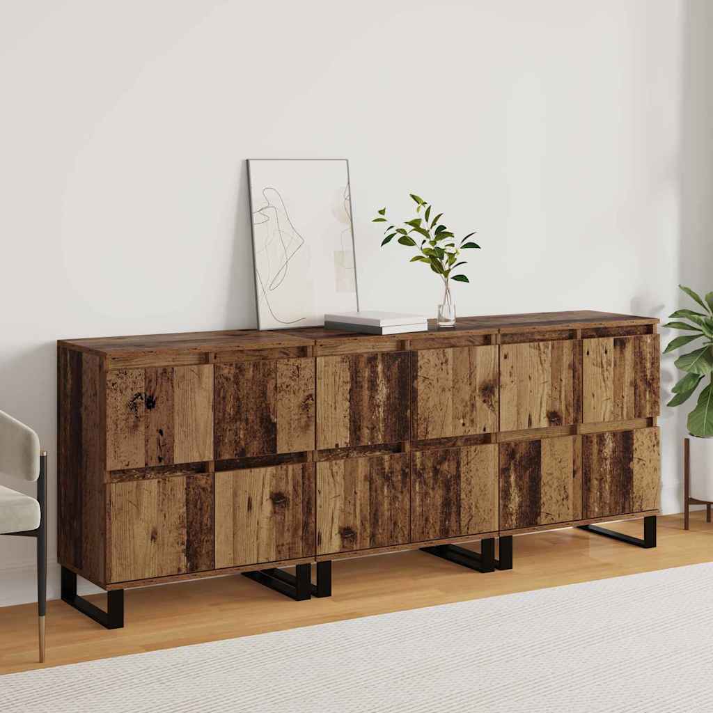 Sideboards 3 pcs Old wood 180 x 35 x 70 cm Engineered wood