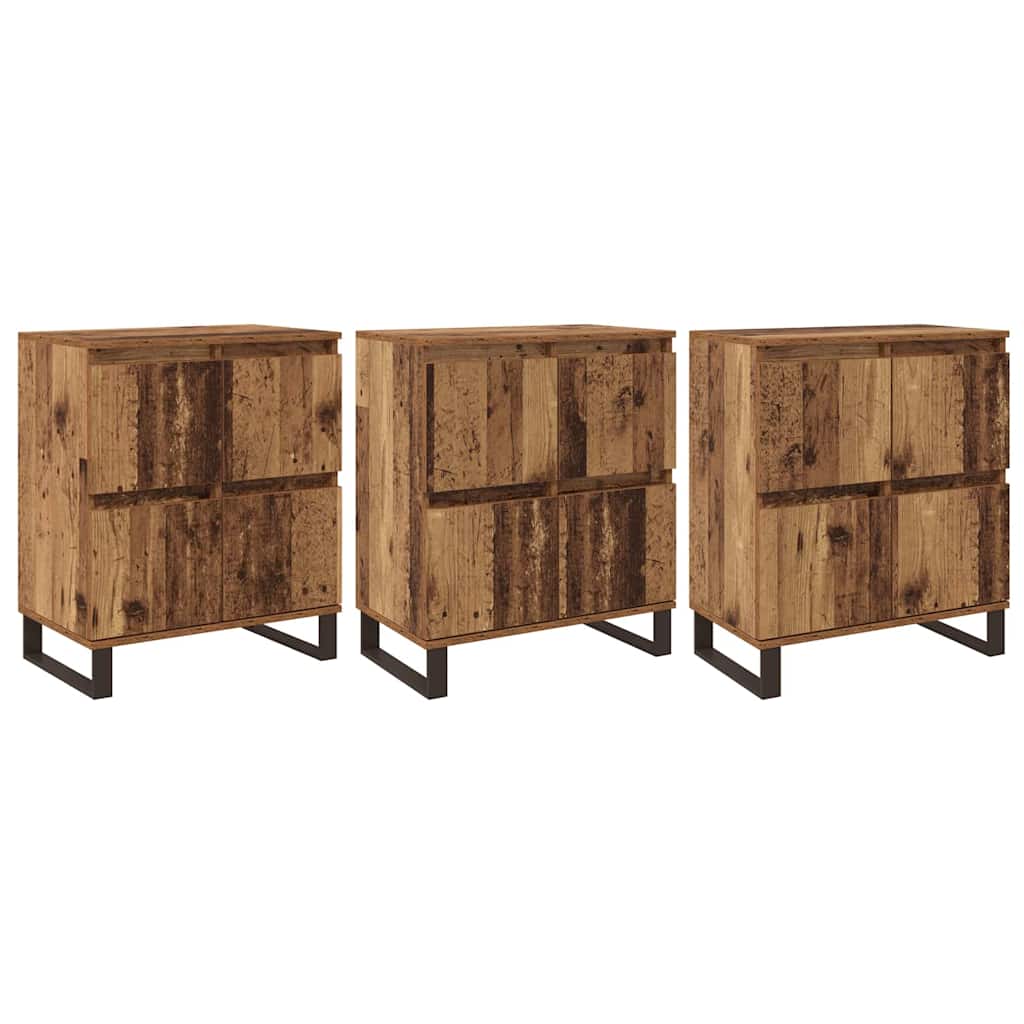 Sideboards 3 pcs Old wood 180 x 35 x 70 cm Engineered wood