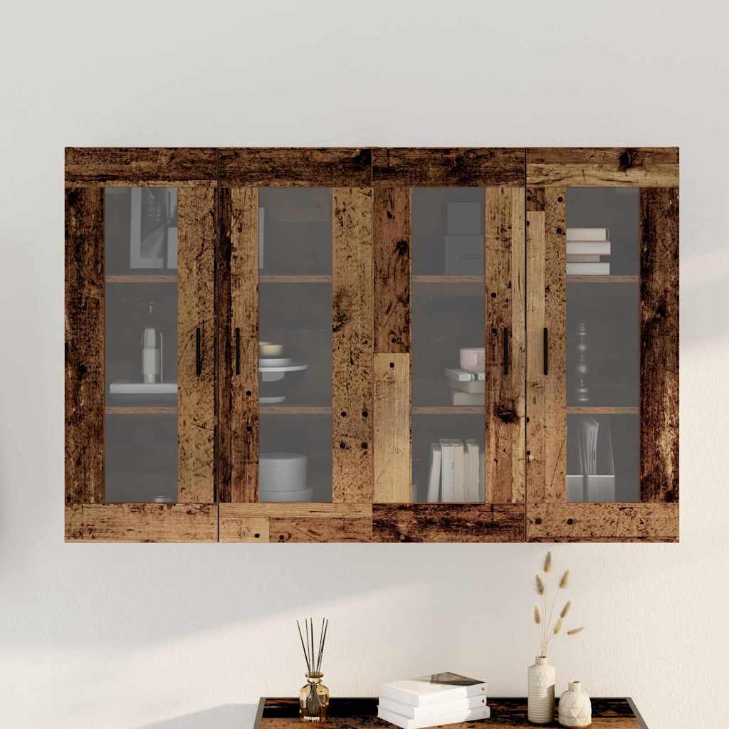 Wall Mounted Cabinets 2 pcs Old wood 69.5 x 34 x 90 cm