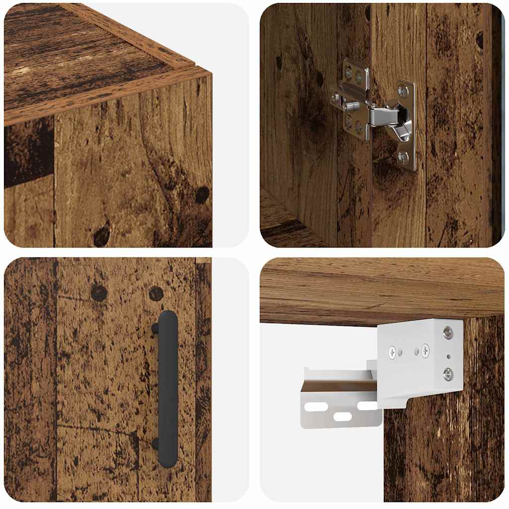 Wall Mounted Cabinets 2 pcs Old wood 69.5 x 34 x 90 cm