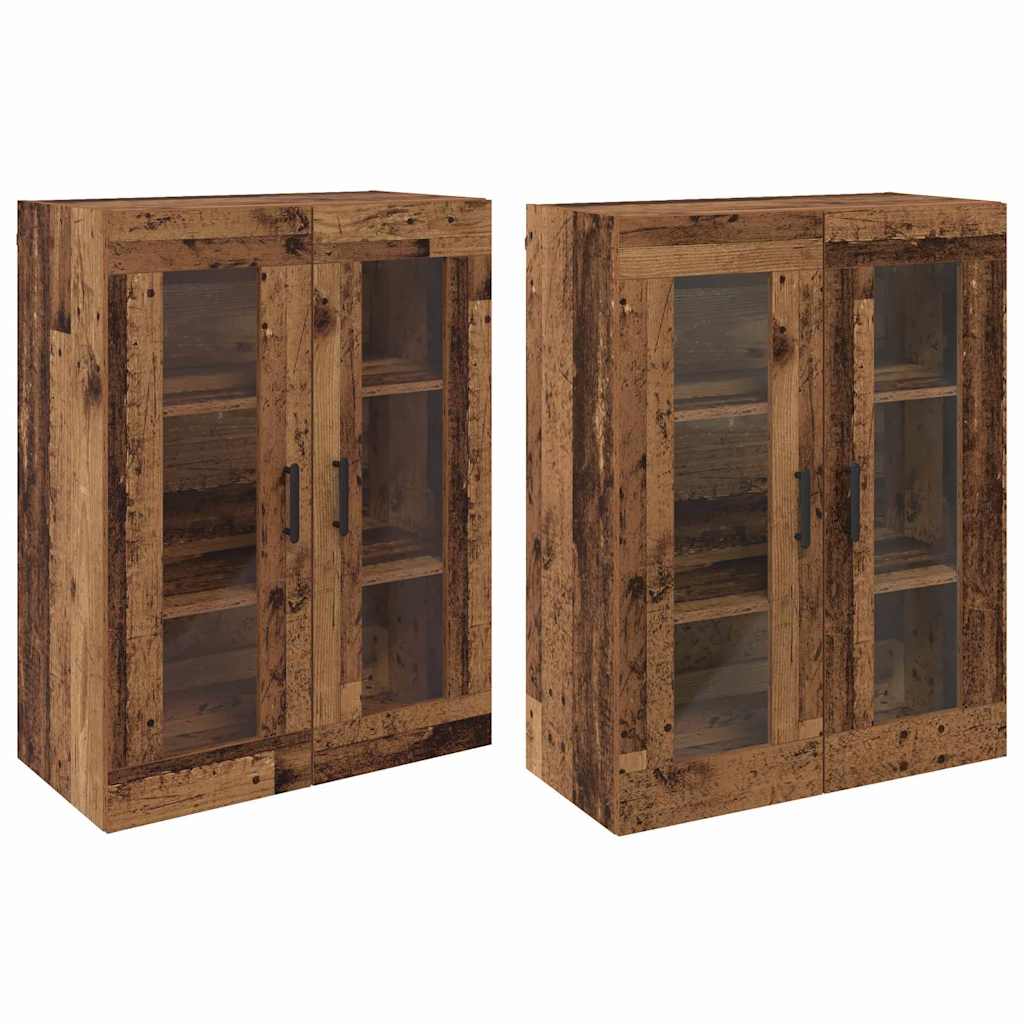Wall Mounted Cabinets 2 pcs Old wood 69.5 x 34 x 90 cm