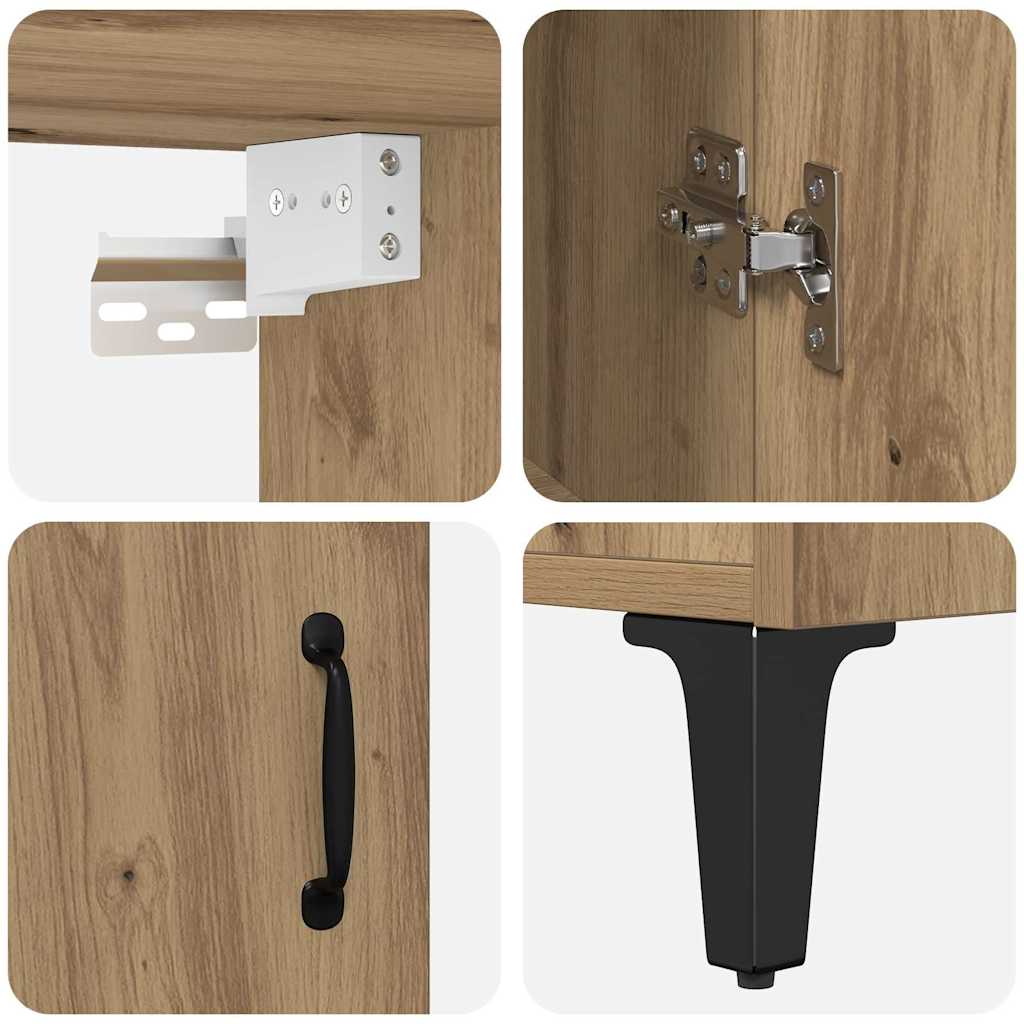 Highboard 2 pcs Artisan oak 69.5 x 34 x 180 cm Engineered wood