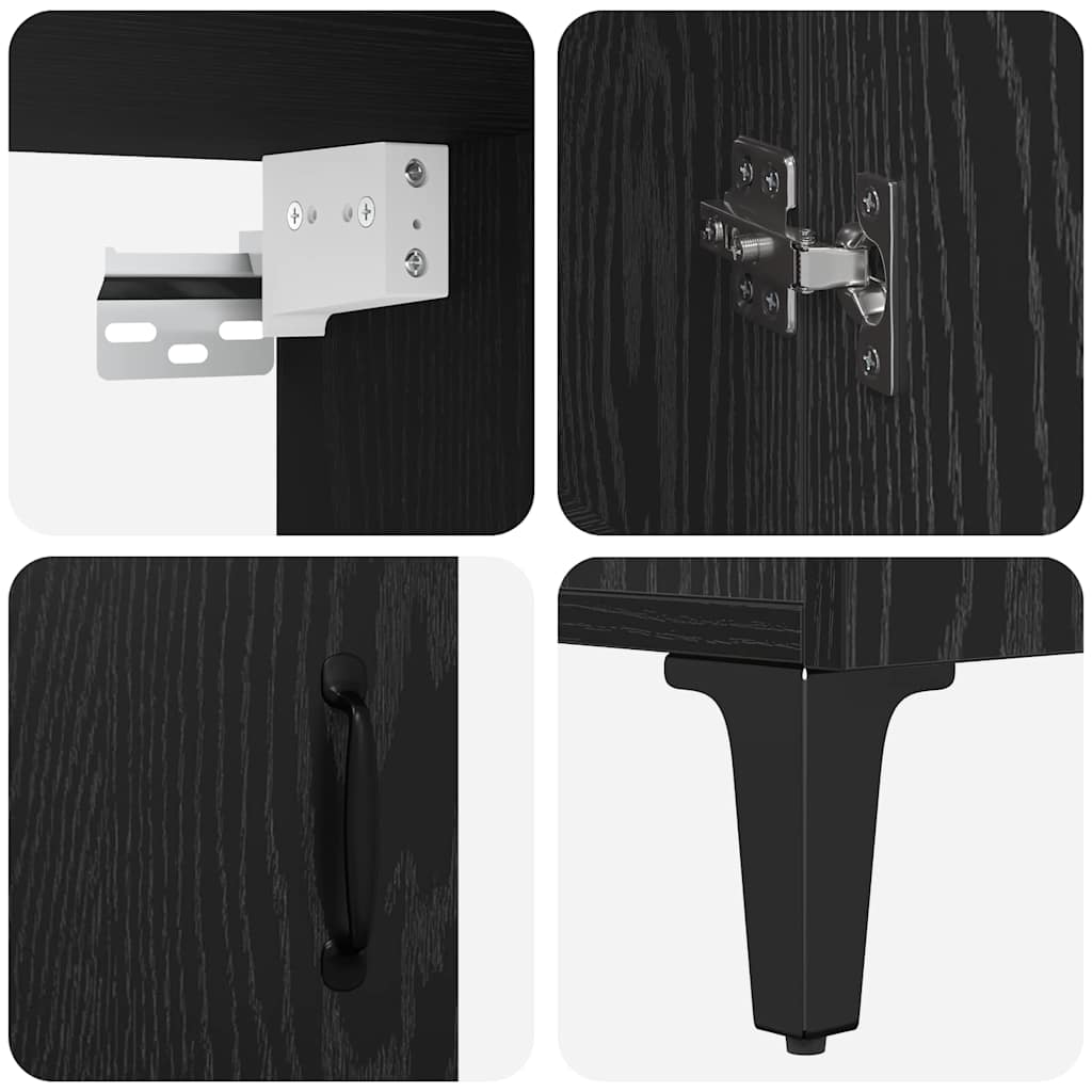 Highboard 2 pcs Black oak 69.5 x 34 x 180 cm Engineered wood