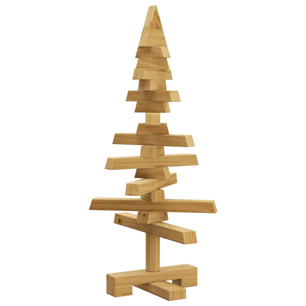 Wooden Christmas Tree with Stand Brown 60 cm Solid pine wood