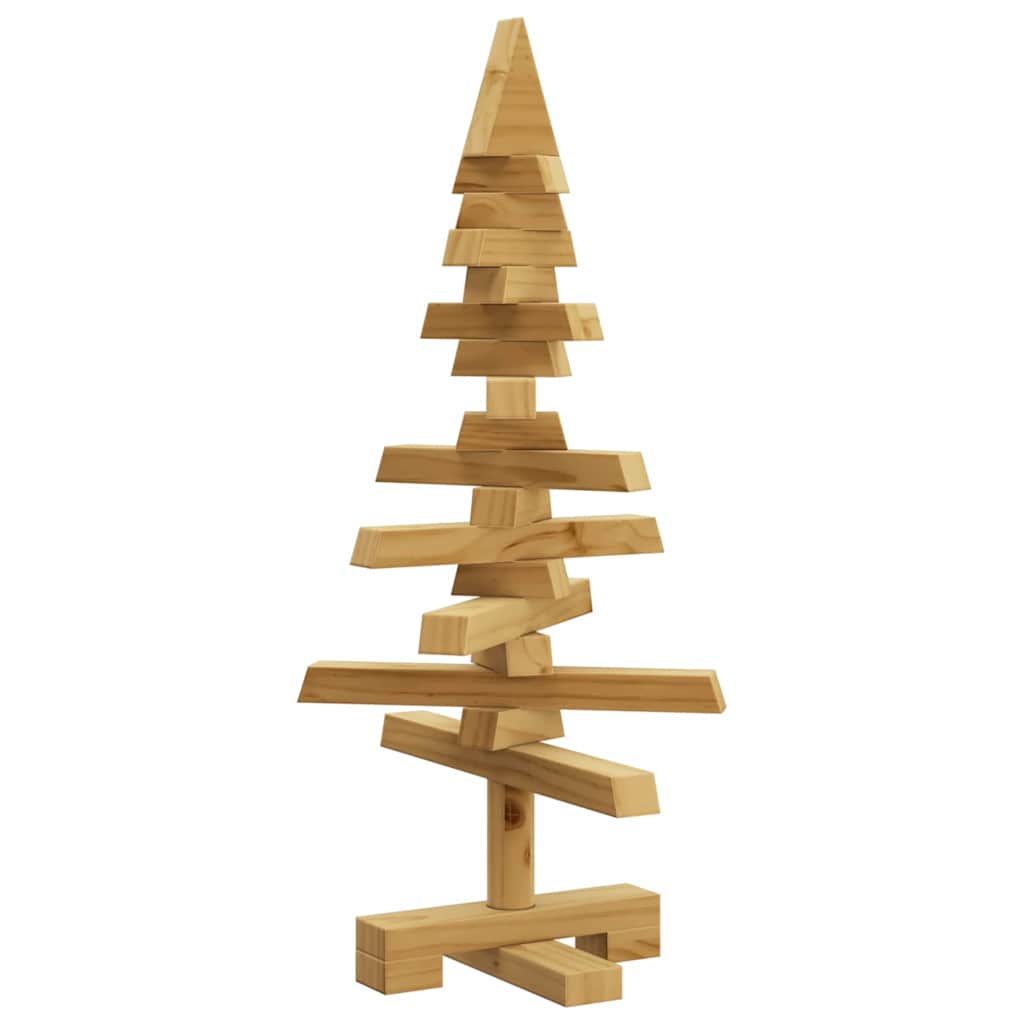Wooden Christmas Tree with Stand Brown 60 cm Solid pine wood