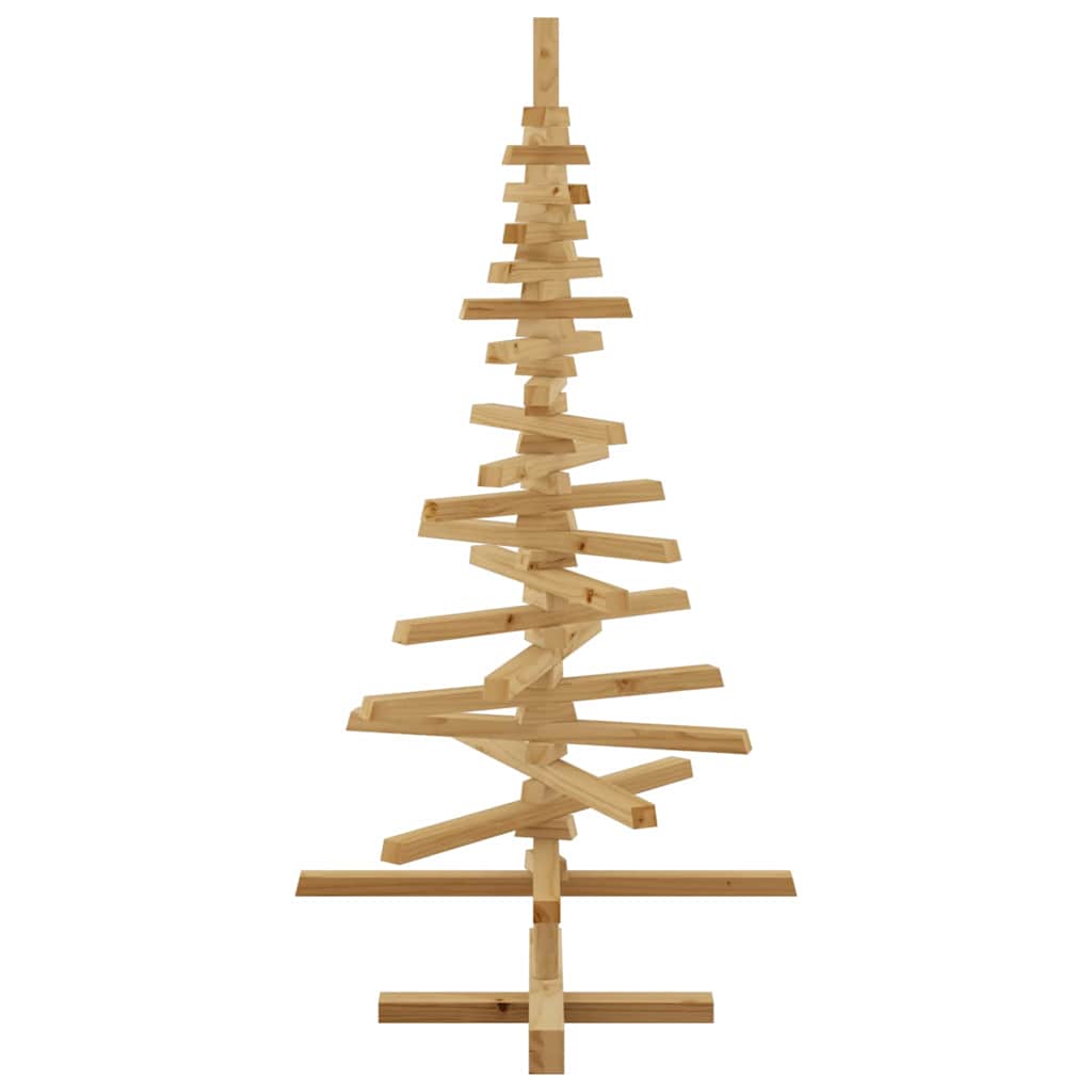 Wooden Christmas Tree with Stand Brown 120 cm Solid pine wood