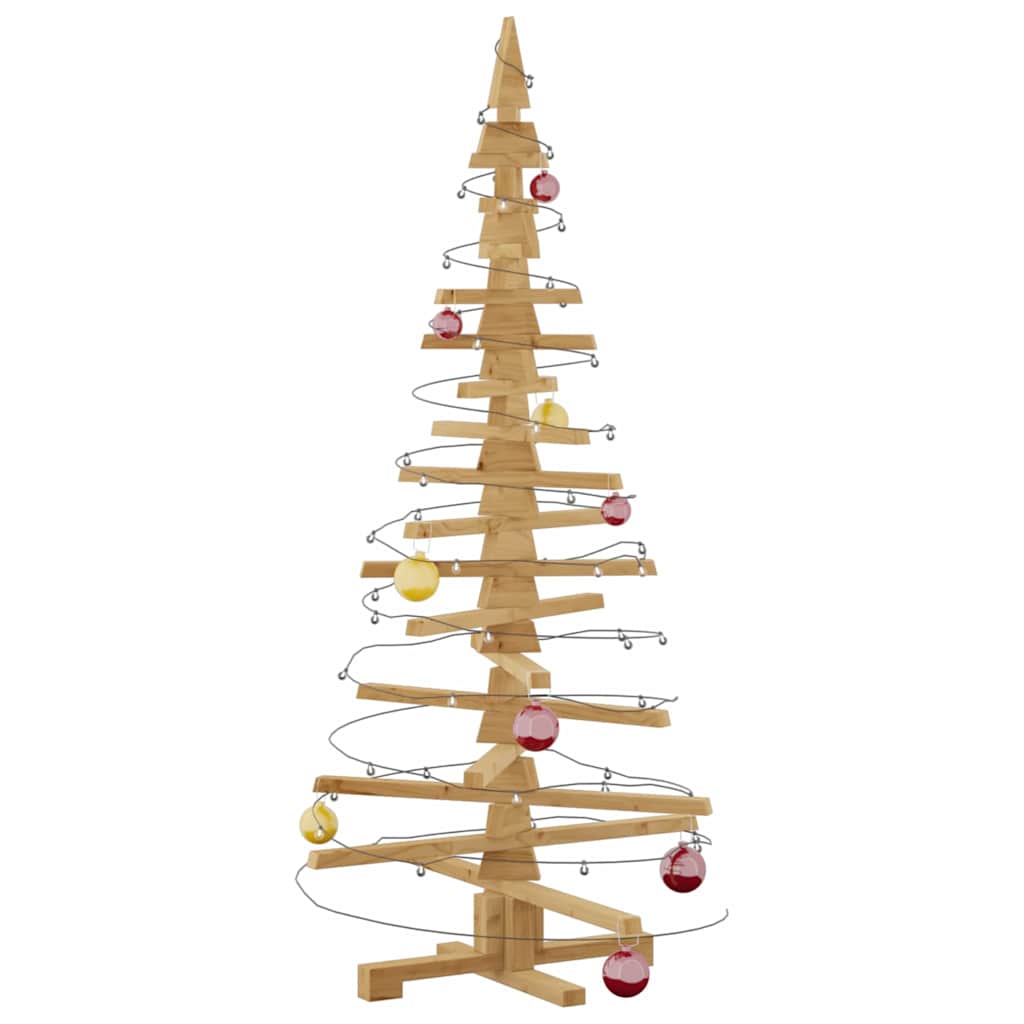 Wooden Christmas Tree with Stand Brown 150 cm Solid pine wood