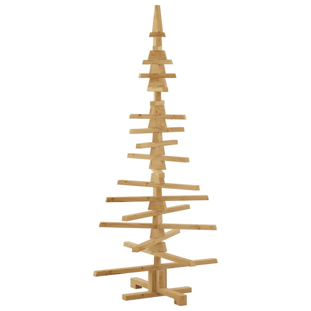 Wooden Christmas Tree with Stand Brown 150 cm Solid pine wood