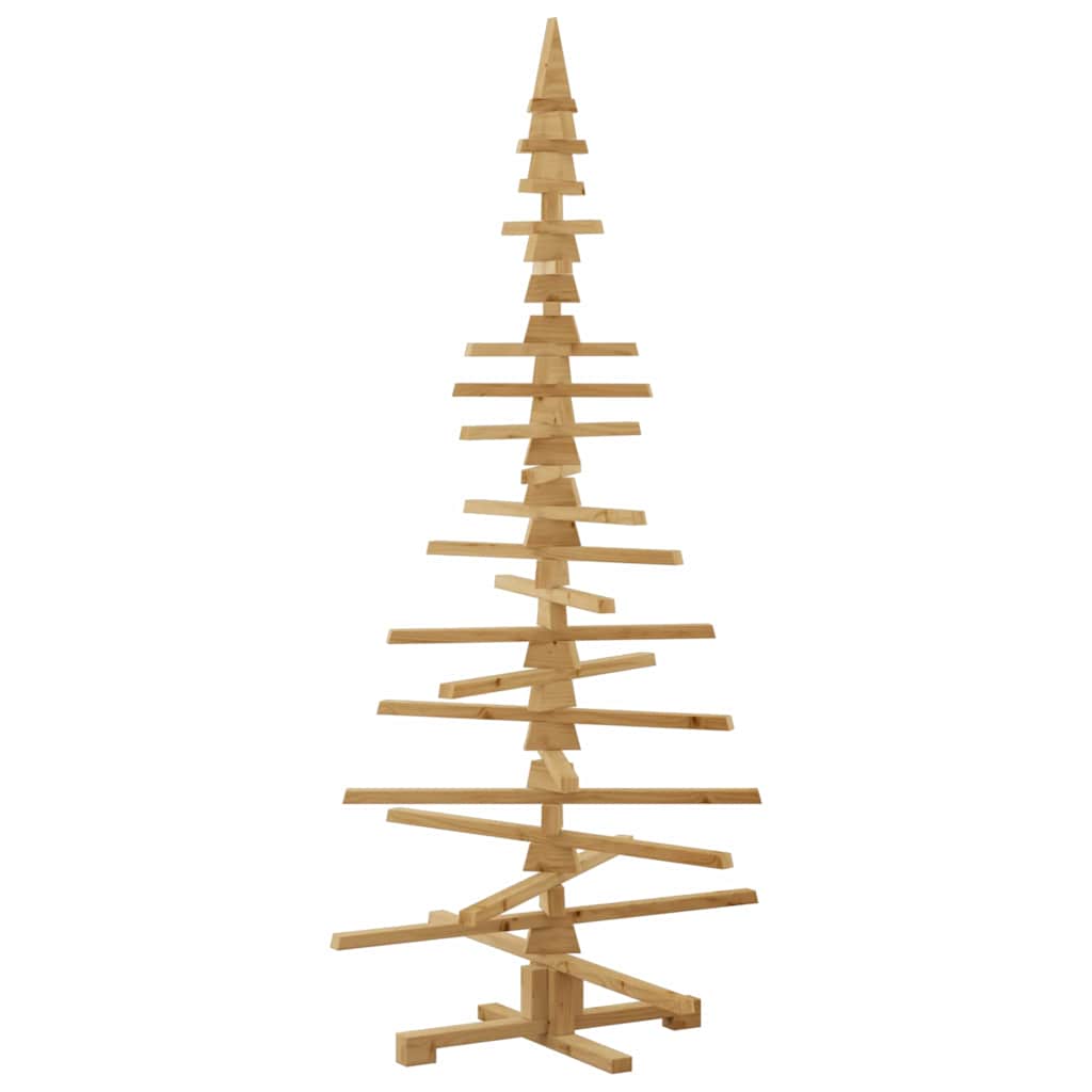 Wooden Christmas Tree with Stand Brown 180 cm Solid pine wood
